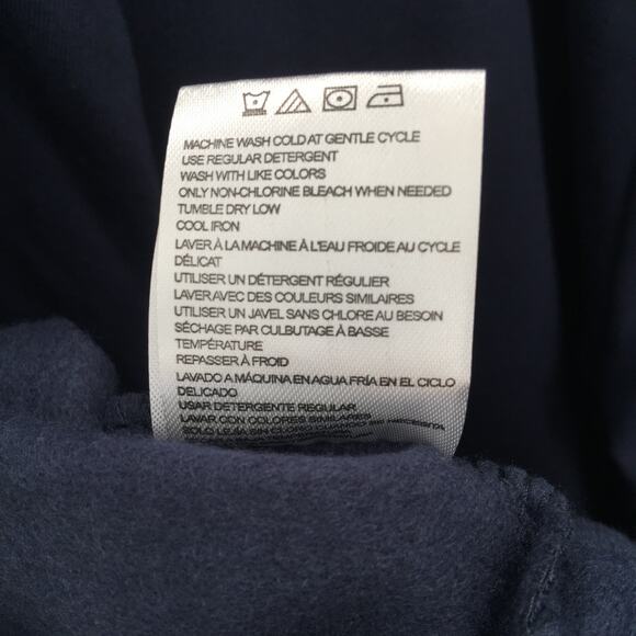 Halston Studio Zip Front Long Sleeve Drawstring Hoodie Sz Large in Navy Blue NWT - Picture 6 of 6